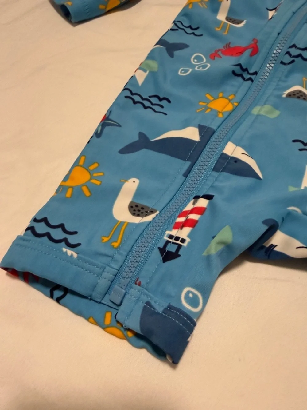 Carter's Light Blue Nautical Print Kids One-Piece Swimsuit